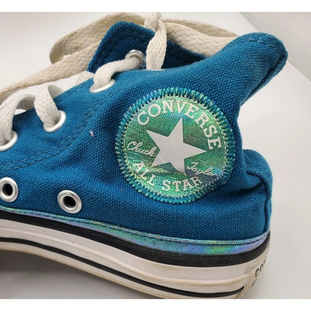 Converse All Star Youth Size 12 Turquoise Shoes 365983F